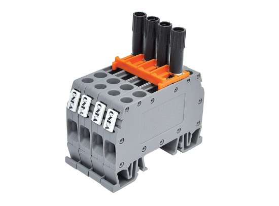 MRK 10mm² VİDA BAĞLANTILI, ÇİFT İZOLELİ KOVANLI ÖLÇME & AYIRMA KLEMENSİ 4'LÜ SET GRİ